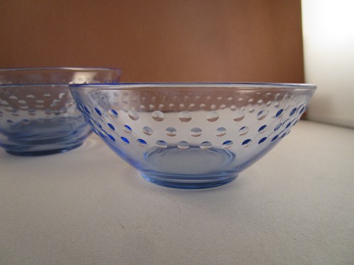 Vintage Duralex France Marine Blue Beaded Set of 3 Berry Dessert Bowls - Picture 5 of 8
