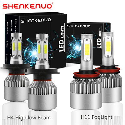 For 2008-2010 Toyota Highlander LED Headlight Fog Lights High Low Dual Beam Bulb