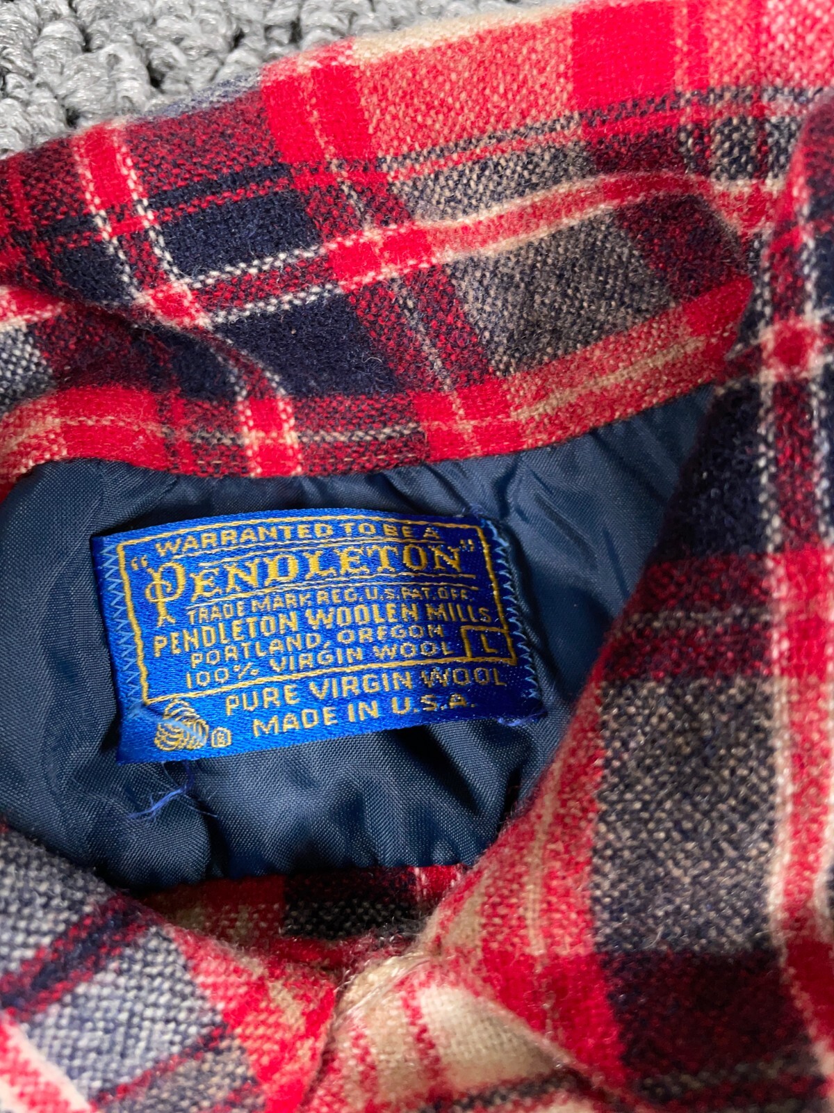 VTG Pendleton Wool Loop Collar Flannel Shirt Adul… - image 3