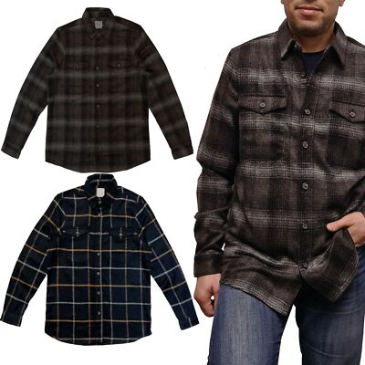 Herren Ex Store Flanell weich Pinsel Hemd Holzfäller schwer kariert Winterjacke Top
