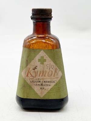 VINTAGE / ANTIKE ALTE CHEMIKERFLASCHE KYMOL LYSOL CHIRURGISCHES INSTRUMENTENREINIGER