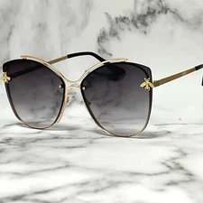 Fashion Women's Metal Retro Designer Cat Eye Style Big Designer New Sunglasses