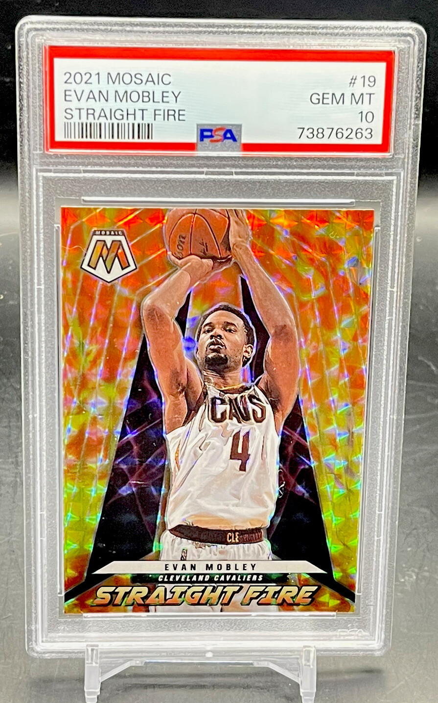 2021 Mosaic Evan Mobley Rookie Straight Fire PSA 10 Gem Mint
