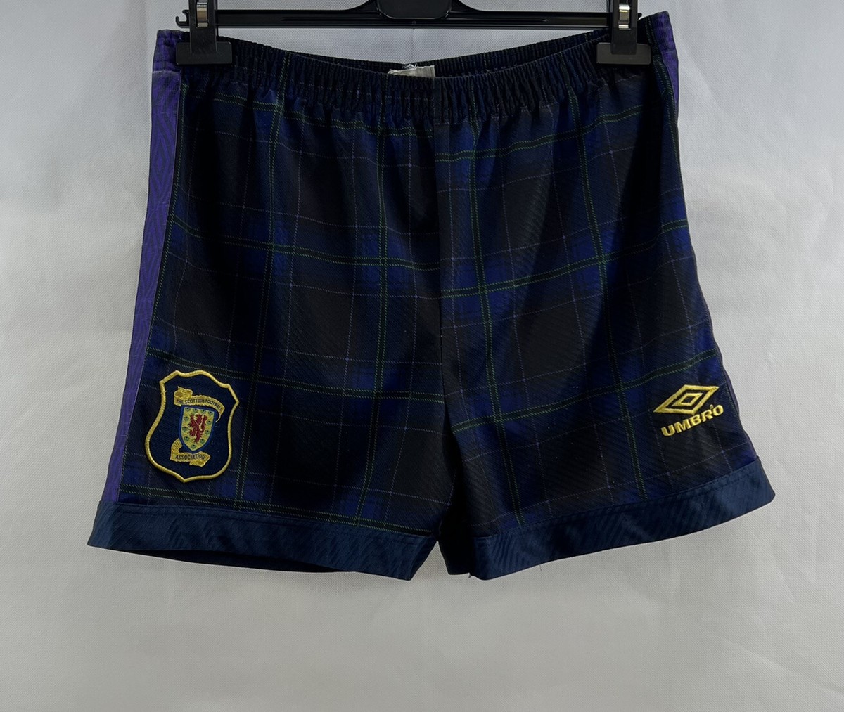 Short De Football Écosse 1996/99 Umbro – Taille L, Bleu, Pour Adulte