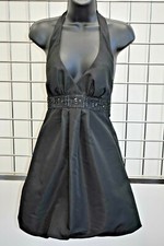 Nicole Miller Black Beaded Satin Women's Evening dress Size 0 On Sale