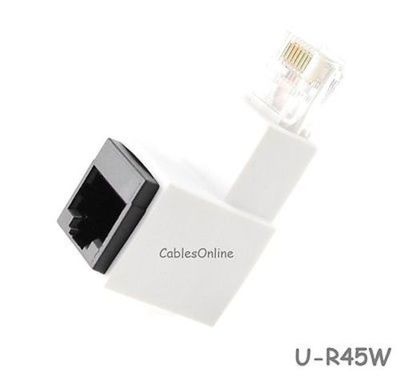 CablesOnline RJ45 Cat5e/Cat6 Male/Female Right Angle Adapter