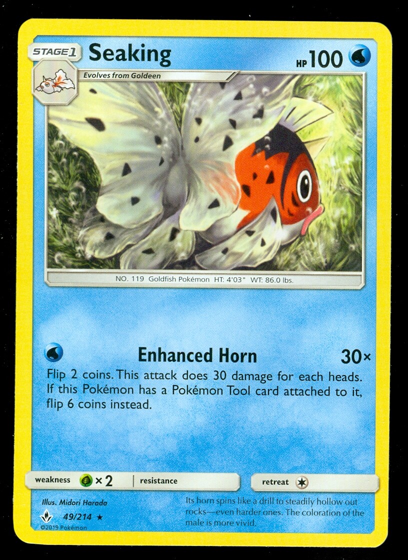 Pokemon SEAKING 49/214 Unbroken Bonds RARE - - MINT