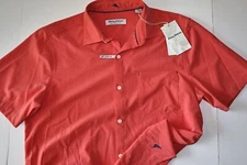 Tommy Bahama Coast Sands Camp Shirt Apple Blossom Red SS New Medium M
