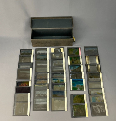 41 Magic Lantern Glass Slides Agriculture Maps North Western Line Train; 1860's