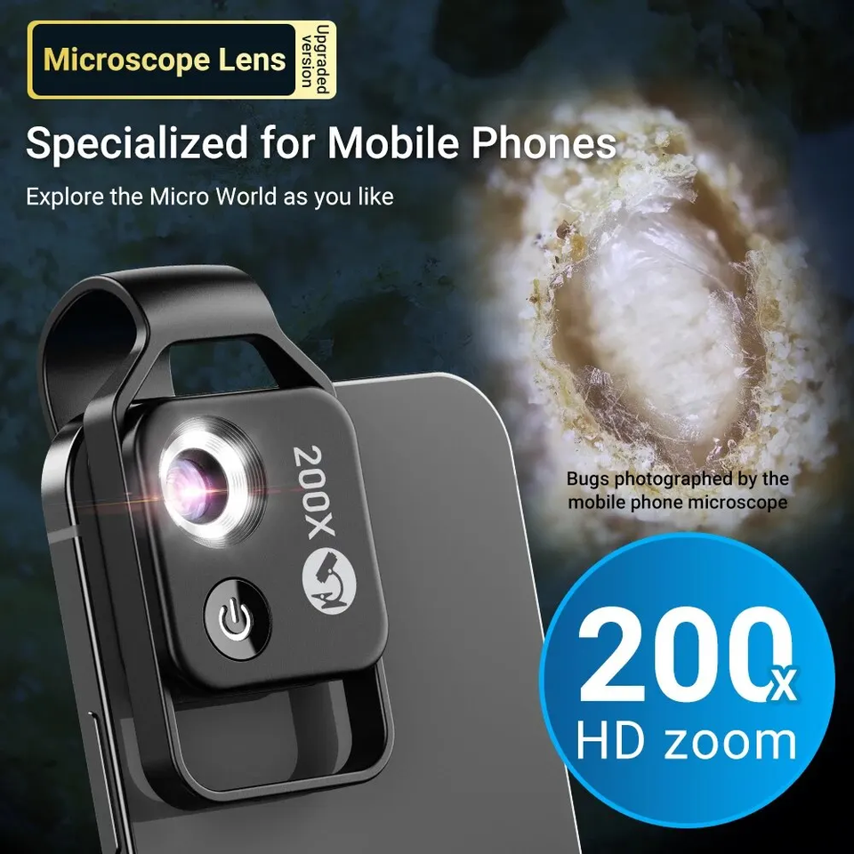 Nanozoom 200X Mini Pocket Microscope Camera With CPL Lens for iPhone ...