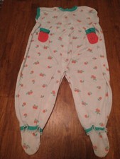 Vintage Carter's One Piece Pajamas Short Sleeves W/Strawberries Size Infant Xl