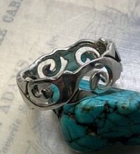 HandMade Glossy 925 Sterling Silver Cut-Out Spirals Band Size 8, 3.8g