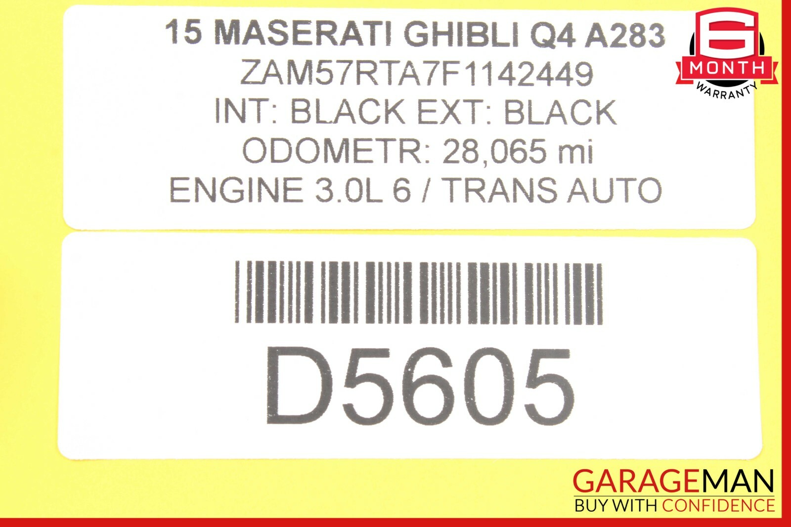 14-18 Maserati Ghibli Rear Left Driver Side Interior Door Panel Trim Cover OEM