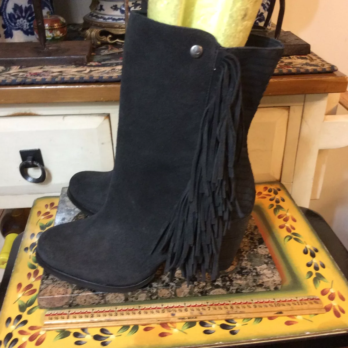 Ugg fringe ankle boots outlet