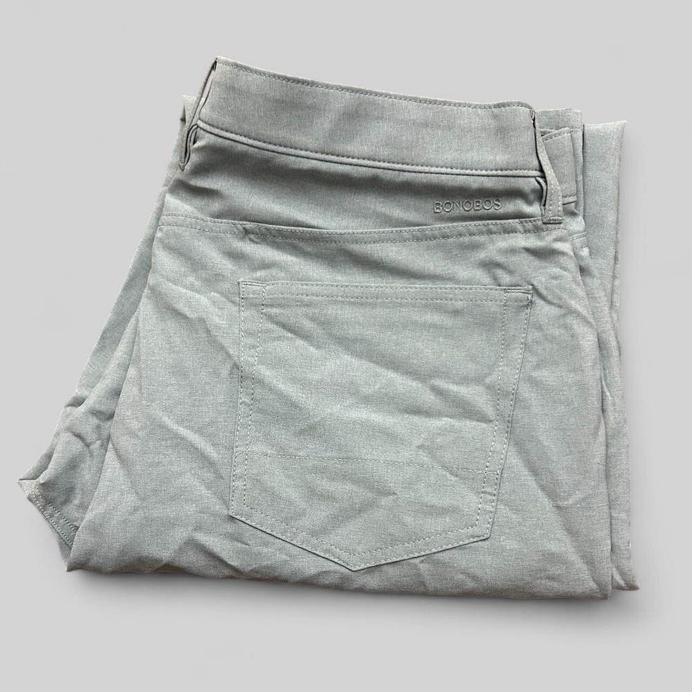 Bonobos Stretch Performance Pants with Zip Pocket Gray Mens 34x34