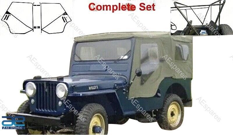 Completo Conjunto De Suave Top Negro + Moños & Puerta Accesorios Para Willys