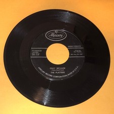 The Platters The Mystery Of You Only Because 45 rpm Mercury Record Vinyl 7"