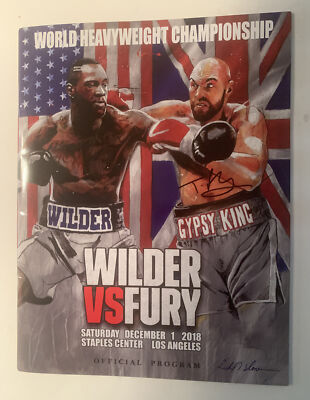 Deontay Wilder vs Tyson Fury 1 Official Program Signed byFury; 2 Cards; JSA;RARE