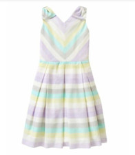 NEW Gymboree Tea and & Cake Party Linen Purple Blue Gray Bow Shoulder Dress 6