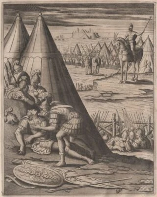Mythologie Antiloque Guerre de Troie - Gravure Jaspar Isaac originale XVIIe - Photo 1/2