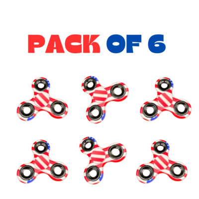 250th USA Anniversary Fidget Spinner Flag USA Toy Stress Reliever Pack of 6
