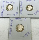 2004 S Silver PROOF Roosevelt Dimes (3) BU+ Condition! HI GRADE ⭐303⭐V5⭐