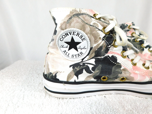 Converse All Star rosa & grün Blumenmuster hohe Turnschuhe Größe 8 - Bild 2 von 6