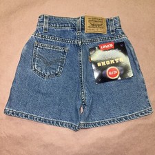 Vintage 1990  s Levi  s 491 Girls Denim Shorts, Deadstock Size 7