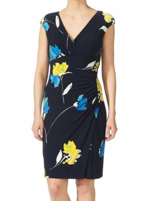 lauren ralph lauren floral surplice jersey dress