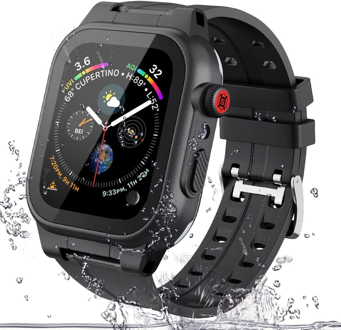 Waterproof Rugged Screen Case Strap For Apple Watch Series  44/45MM