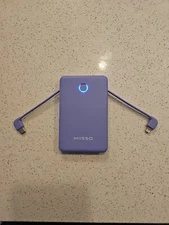 Miisso 6000mah Ultra Slim Power Bank Card Size USB C Cords 5K95 - NEW