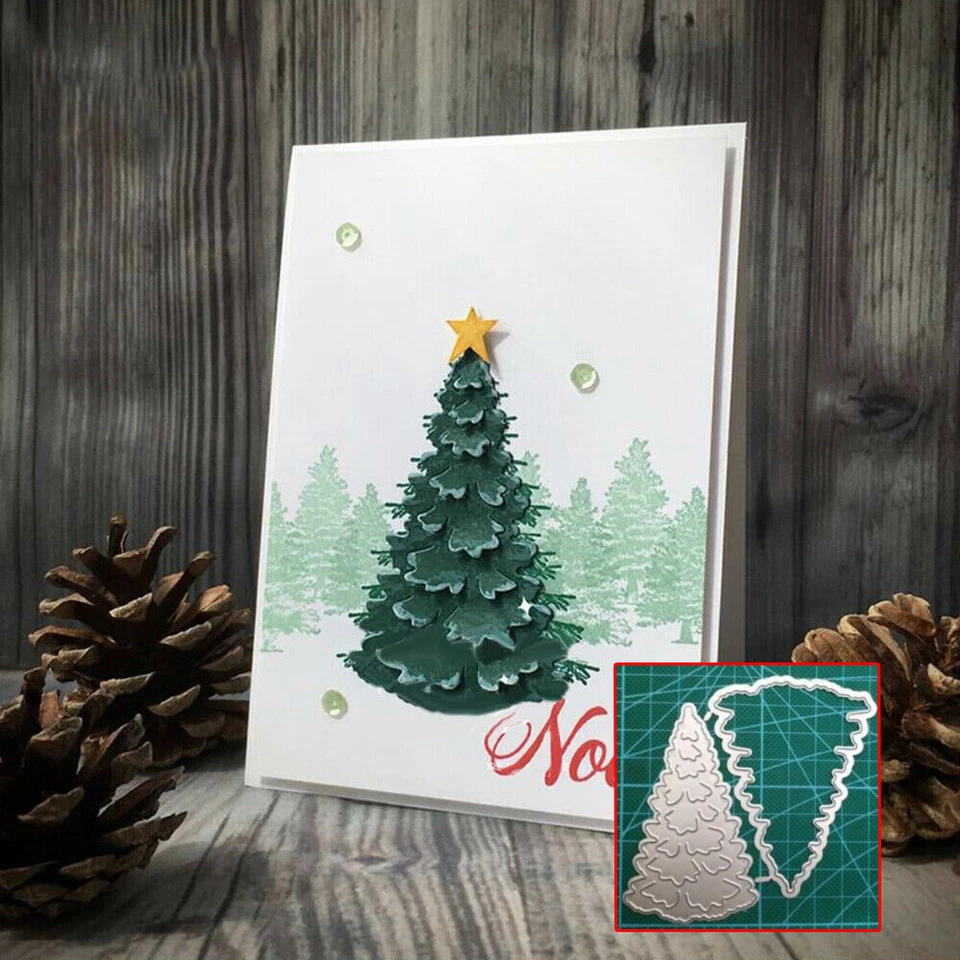 DIY Christmas Tree Metal Cutting Dies Scrapbooking Paper Cards Craft Stencil Set - Image 3 of 4