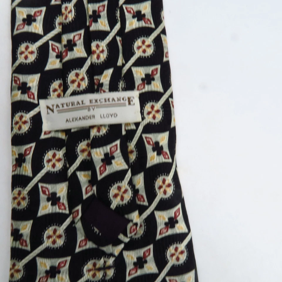 Corbata Alexander Lloyd Natural Exchange Geométrica Floral Diamantes Para Hombre 61x3,75 Foto 3 de 4