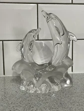 LENOX FINE CRYSTAL FIGURINE PAIR OF DOLPHINS "DOLPHIN LOVE" 085504 GERMANY
