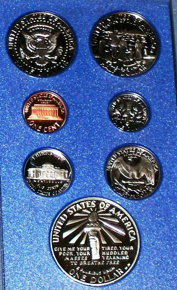 Prestige Set 1986 United States 100th Anniv. Proof Ellis Island Silver Dollar - Image 3 of 4