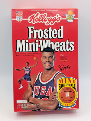 VTG 1992 Kelloggs Frosted Mini Wheats Box David Robinson USA Dream Team Empty