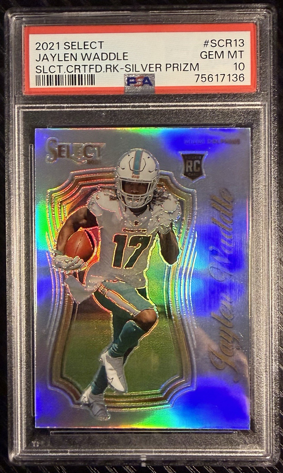 Jaylen Waddle Panini Select Certified Rookies #SCR13 Silver