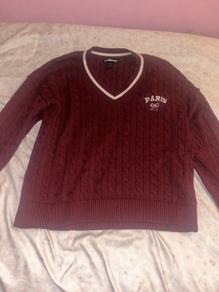 Sudadera manga larga granate Foto 2 de 3