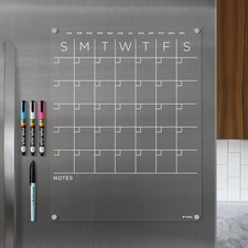 Magnetic Acrylic Fridge Calendar Wet-Erase   Month/Notes 4 Markers Included 