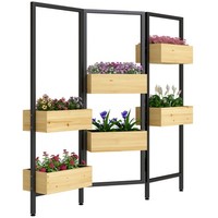 Blumenkasten Mit Sichtschutz, Hochbeet Mit Klappbarem Spalier, 6 PflanzkäSten