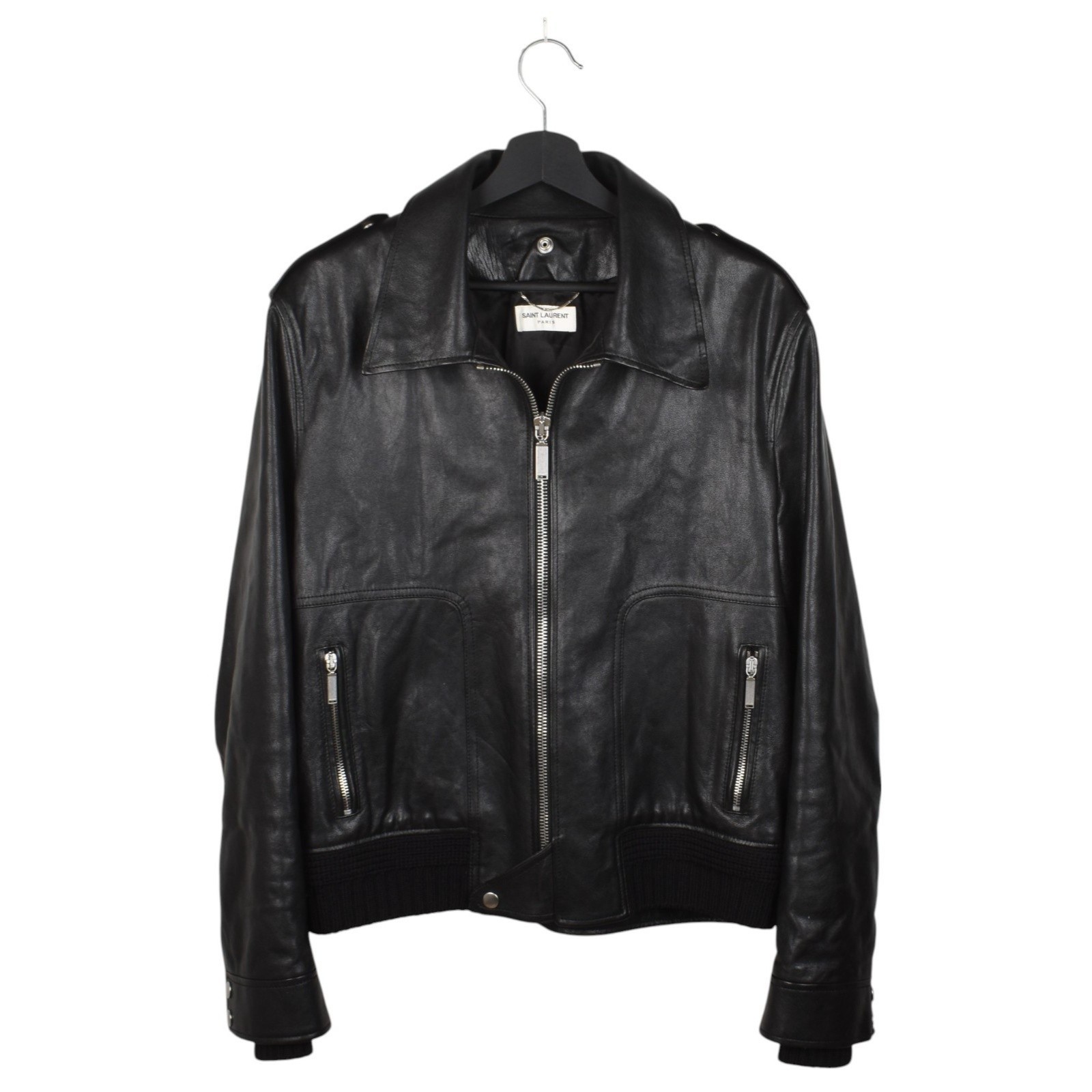 Giacca di pelle uomo Saint Laurent di Hedi Slimane taglia 52 L S1476