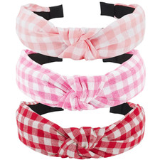 Cute Fashion Leopard Print Headbands 3Pcs Knotted Cheetah Gingham