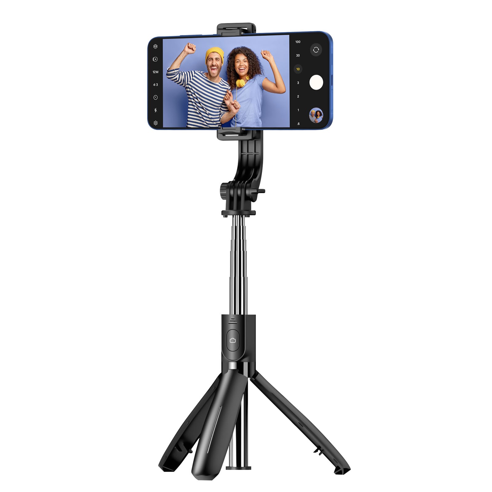 Trépied selfie Bluetooth anti-flou avec télécommande pour vidéos fluides sur smartphone