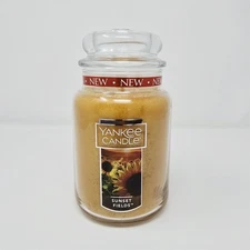 Yankee Candle Sunset Fields Large 22 oz Single Wick Housewarmer Jar Unburned NEW
