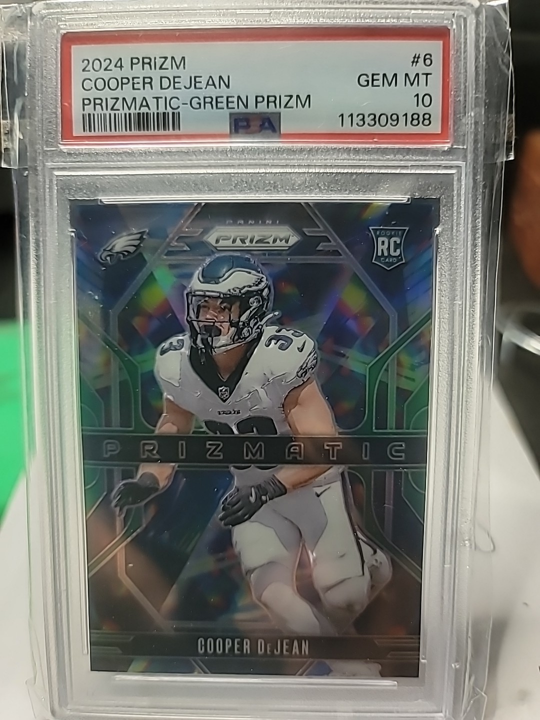 2024 Prizm Cooper Dejean Prizmatic Green Prizm #6 Psa 10