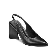 Bar III Womens 7.5 M Black Arrica Faux Leather Pump High Heels DISPLAY JD6