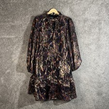 Vince Camuto Women’s SZ 8 Metallic Multicolor Tiered Long Sleeve Cocktail Party