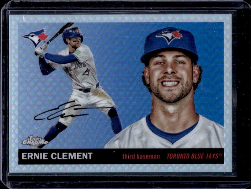 2025 Topps Chrome Platinum Ernie Clement Diamond Etch Refractor #/55 Blue Jays