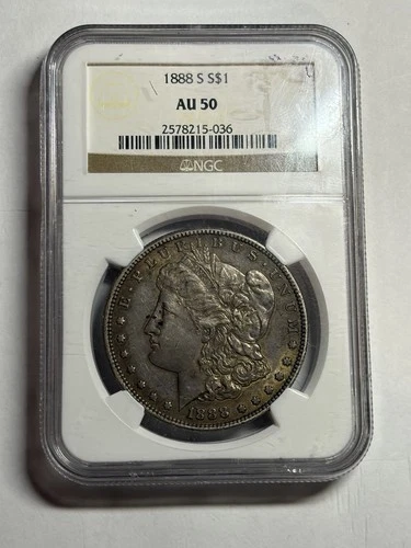 1888-S Morgan Silver Dollar $1 NGC AU50 Better Date