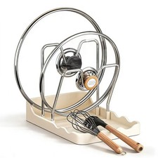 Kitchen Pot Lid Storage Rack - Double Lid Holder Cooking, Multifunctional Pot...